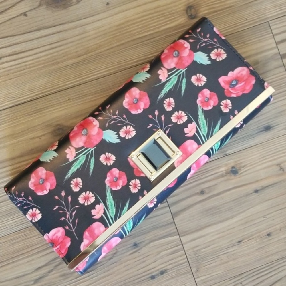 Rebecca & Rifka Red Poppy Clutch Crossbody Purse